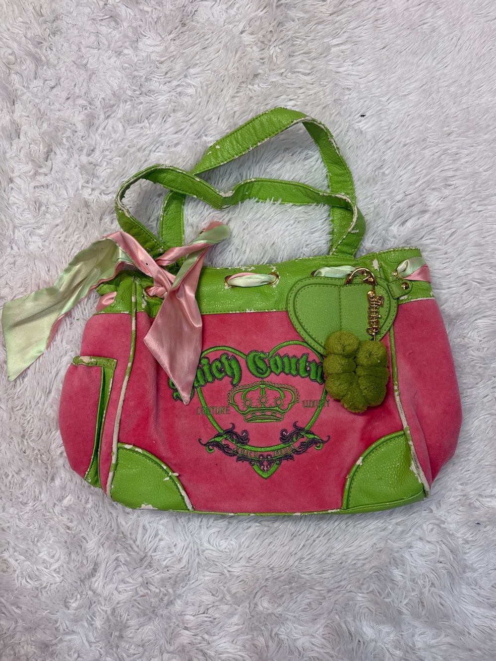 Juicy couture Y2K pink and green handbag